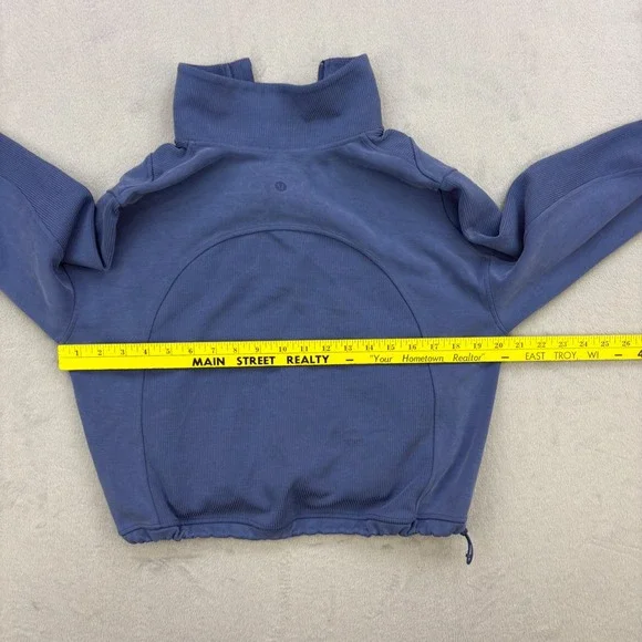 Lululemon Pullover Womens 4 Blue Softstreme Scuba Oversized 1/2 Zip Sweatshirt - Picture 5 of 8